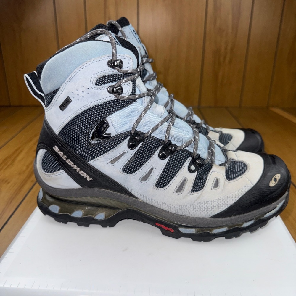 Salomon Quest 4D GTX Hiking Boots Blue Grey Gore-Tex Waterproof 947211 Womens 10